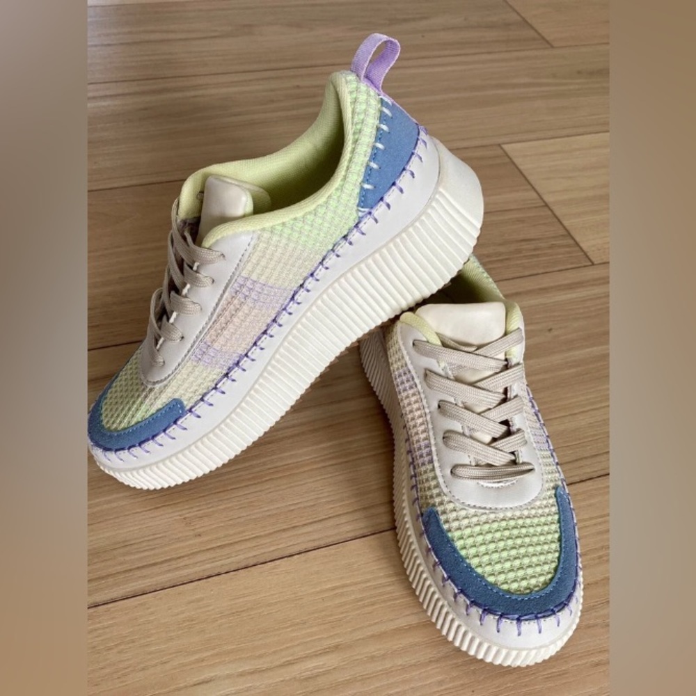 Nicole Miller Mixed Media Platform Sneakers NWOT. Never worn.